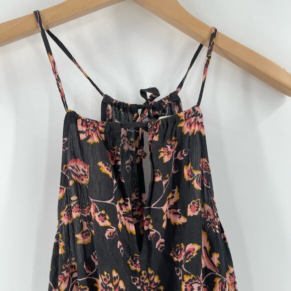 AEROPOSTALE Romper Size Extra Small Jumper Floral Keyhole Pockets Tie Back - Picture 5 of 11